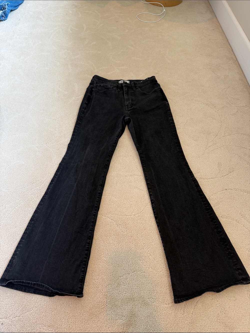 Madewell skinny flare jeans - black frost wash